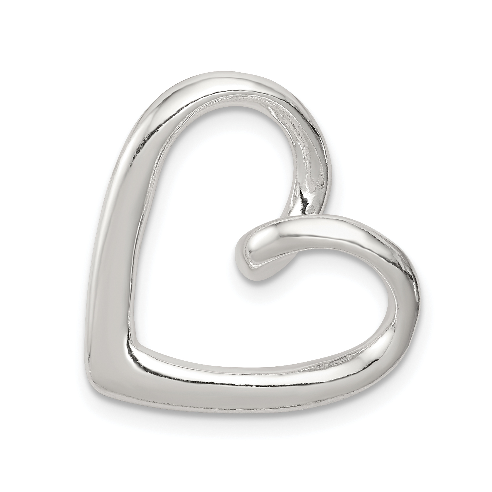 Sterling Silver Heart Slide (QC3062)