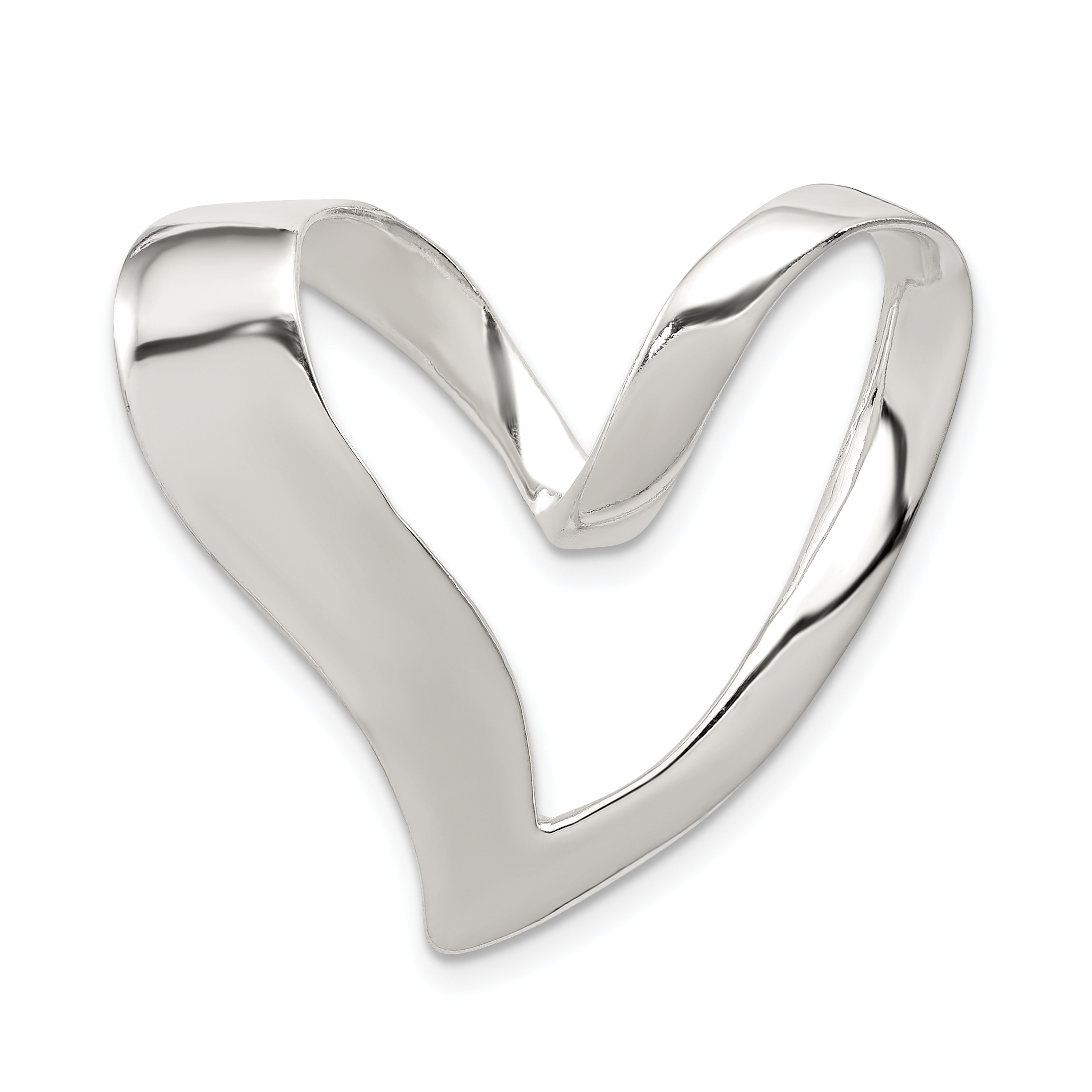 Sterling Silver Heart Slide (QC3063)