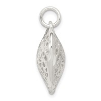 Sterling Silver Fancy Filigree 20mm Puffed Heart Charm view 2