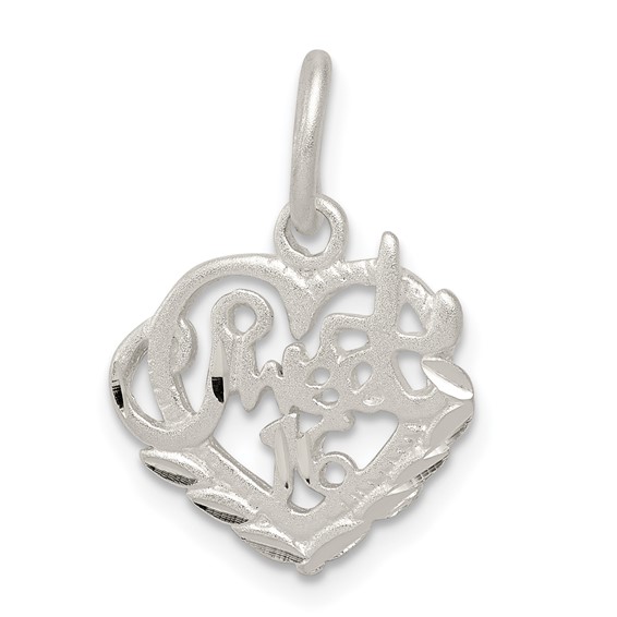 Sterling Silver Sweet 16 Charm