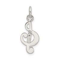 Sterling Silver Treble Clef Charm view 3
