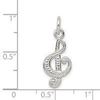 Sterling Silver Treble Clef Charm view 4