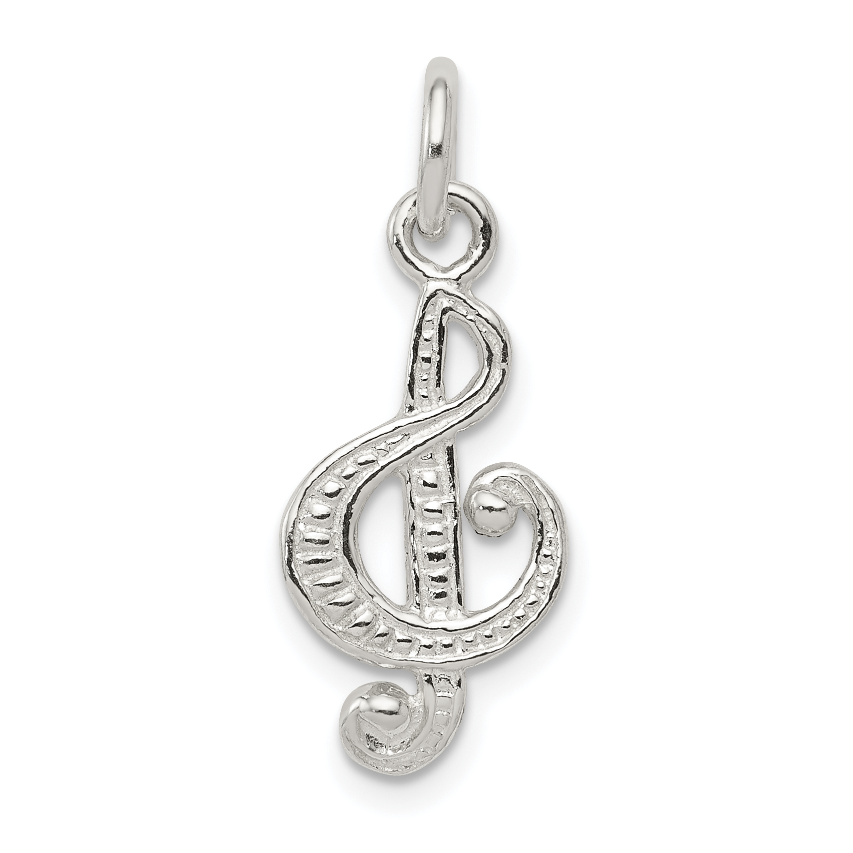Sterling Silver Treble Clef Charm (QC3083)