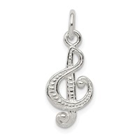 Sterling Silver Treble Clef Charm view 1