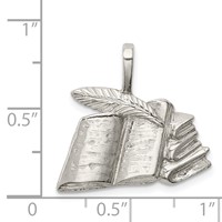 Sterling Silver Books with Quill Charm view 3