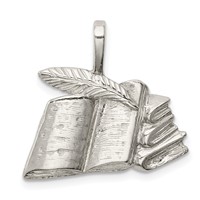 Sterling Silver Books with Quill Charm view 1