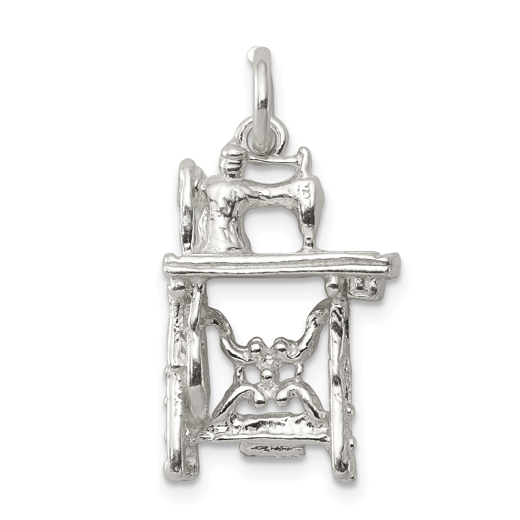 Sterling Silver Sewing Machine Charm (QC3095)