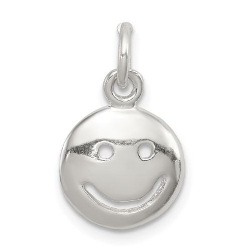 Sterling Silver Polished Smiley Face Charm