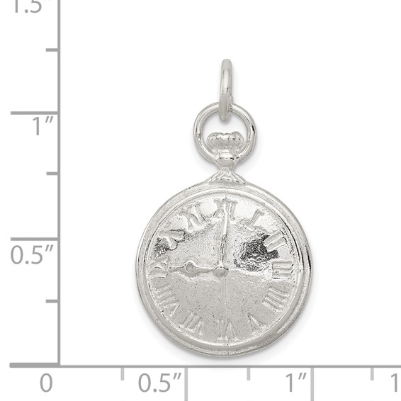 Sterling Silver Clock Charm