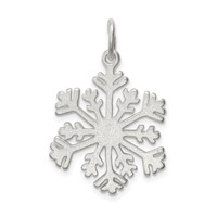 Sterling Silver D C Satin Snowflake Charm view 4