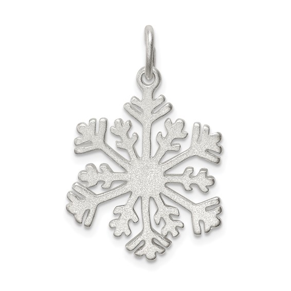 Sterling Silver D/C Satin Snowflake Charm