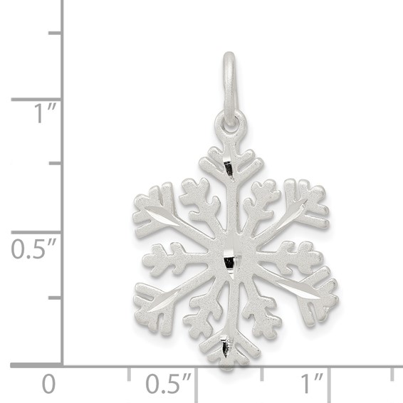Sterling Silver D/C Satin Snowflake Charm