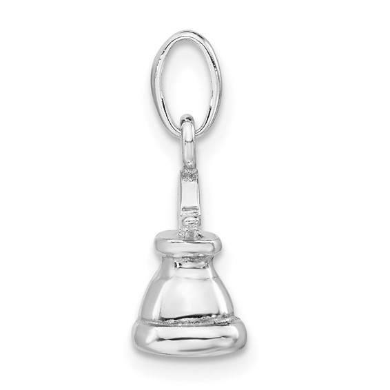 Sterling Silver 3-D Polished Liberty Bell Charm