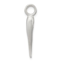 Sterling Silver Satin Italian Horn Charm view 2
