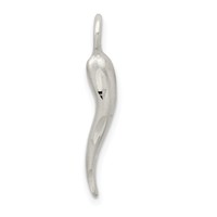 Sterling Silver Satin Italian Horn Charm view 4