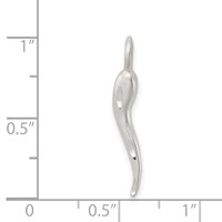 Sterling Silver Satin Italian Horn Charm view 3