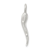 Sterling Silver Satin Italian Horn Charm view 1