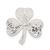 Sterling Silver Polished Diamond-cut Shamrock Chain Slide view 4