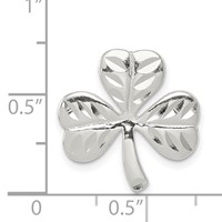Sterling Silver Polished Diamond-cut Shamrock Chain Slide view 3