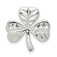 Sterling Silver Polished Diamond-cut Shamrock Chain Slide view 1