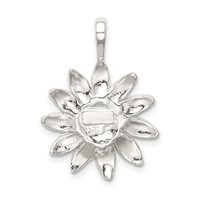 Sterling Silver Polished Sunflower Pendant view 4