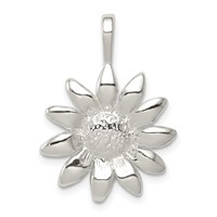 Sterling Silver Polished Sunflower Pendant view 1