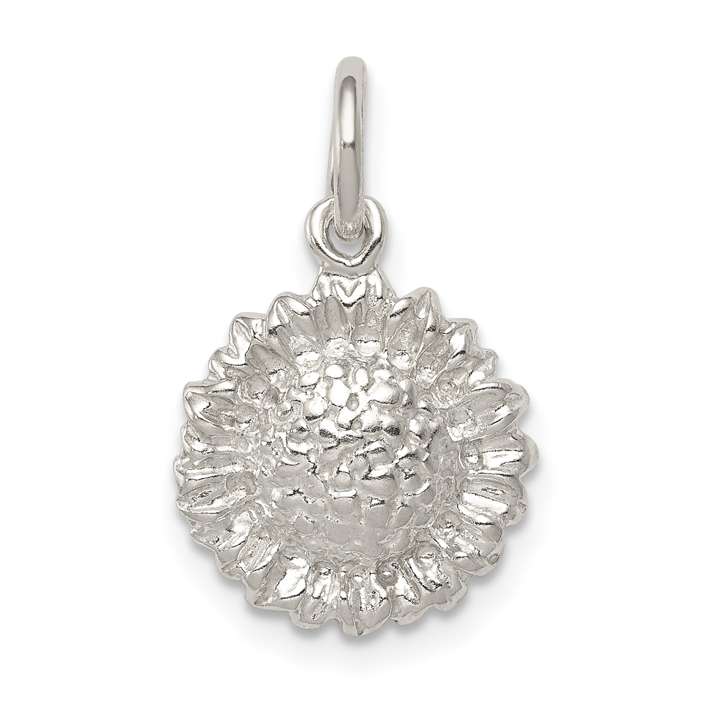 Sterling Silver Sunflower Charm (QC3160)