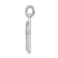 Sterling Silver Platinum-plated Enameled Cross Charm view 2