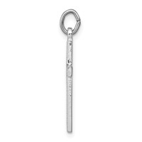 Sterling Silver Platinum-plated Heart Cross Charm view 2