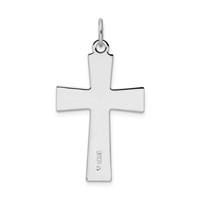 Sterling Silver Platinum-plated Enameled Latin Cross Charm view 3
