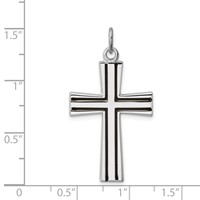 Sterling Silver Platinum-plated Enameled Latin Cross Charm view 4