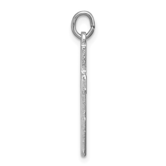 Sterling Silver Platinum-plated Cut-out Cross Charm