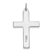 Sterling Silver Platinum-plated Red Enameled Cross Pendant view 4