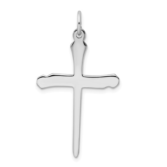 Sterling Silver Platinum-plated & Vermeil Nail Cross Pendant