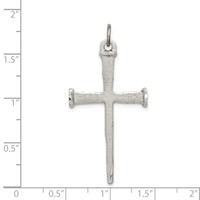 Sterling Silver Antiqued Nail Cross Pendant view 3