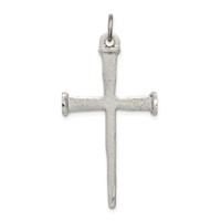 Sterling Silver Antiqued Nail Cross Pendant view 1