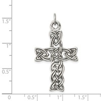 Sterling Silver Antiqued Celtic Cross Pendant view 3