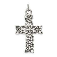 Sterling Silver Antiqued Celtic Cross Pendant view 1