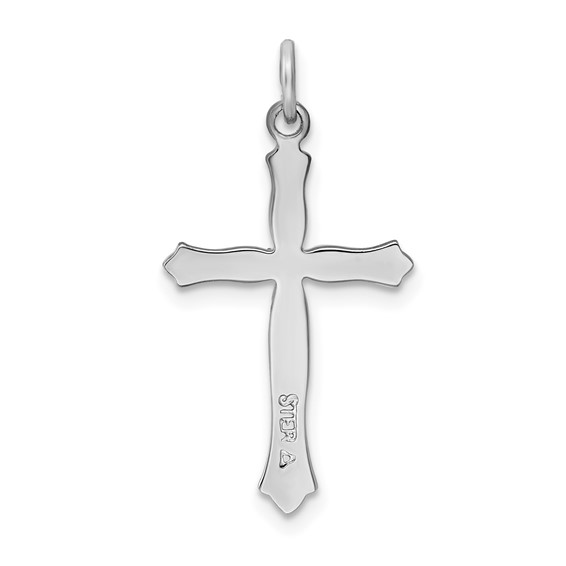 Sterling Silver Platinum-plated & Vermeil CZ Cross Pendant