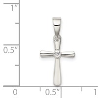 Sterling Silver CZ Cross Pendant view 3