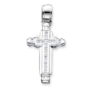 Sterling Silver CZ Cross Pendant