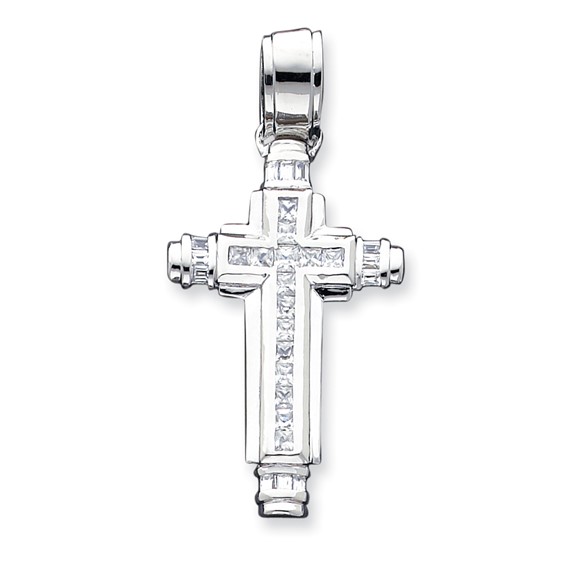 Sterling Silver CZ Cross Pendant
