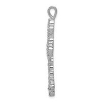 Sterling Silver Rhodium-plated CZ Cross Pendant view 2