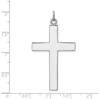 Sterling Silver Platinum-plated Cross Lord's Prayer Pendant view 4