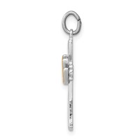 Sterling Silver Platinum-plated & Vermeil Dove Cross Charm view 2