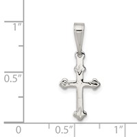 Sterling Silver Budded Cross Charm view 3