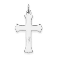 Sterling Silver Platinum-plated Enameled Cross Charm view 4