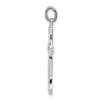 Sterling Silver Platinum-plated and Vermeil Cross Pendant view 2
