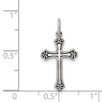 Sterling Silver Antiqued Cross Charm view 3