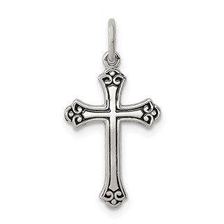 Sterling Silver Antiqued Cross Charm